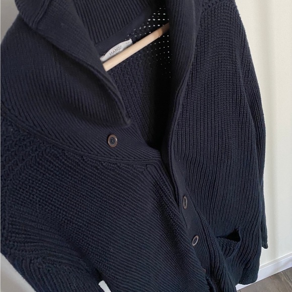 Mango Navy Knit Cardigan Sweater - Picture 4 of 12